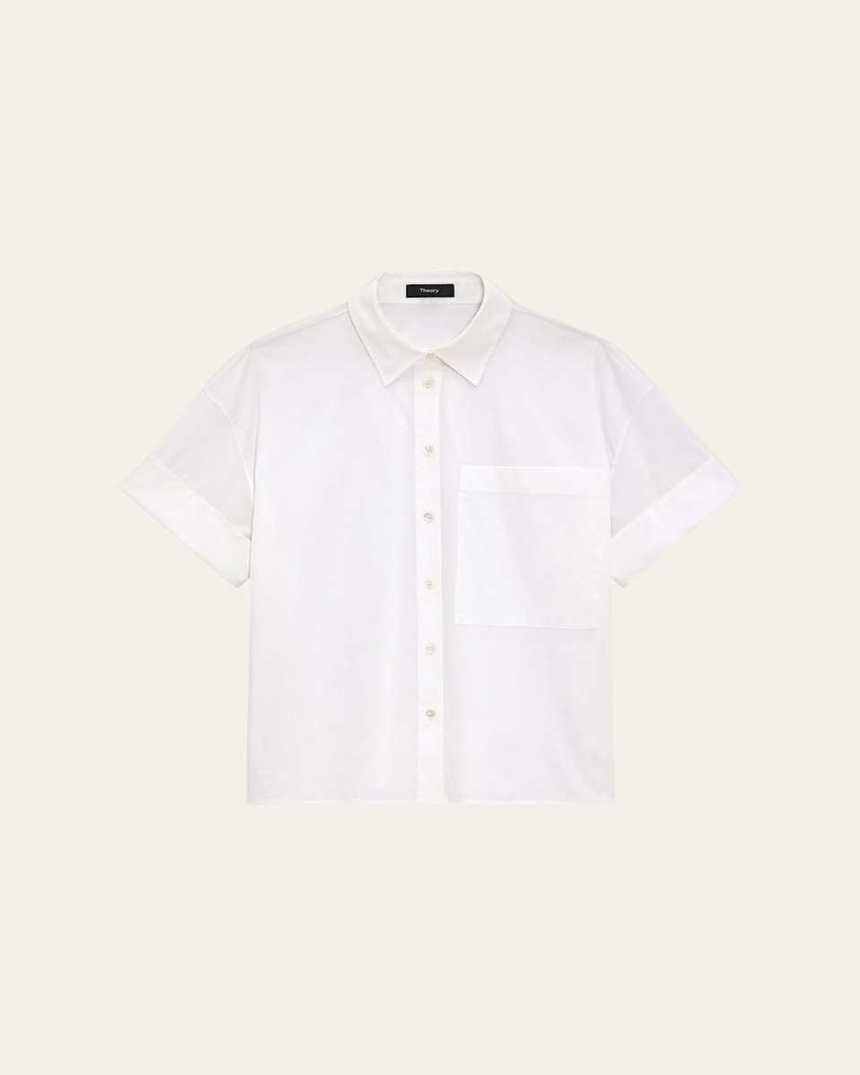 Cotton Cuffed Pocket Shirt